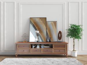 简欧电视柜盆栽植物