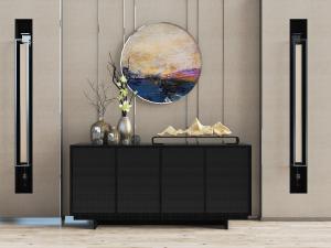 后现代玄关柜边柜背景墙