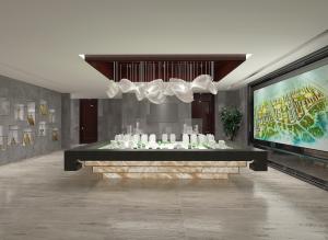 后现代售楼处大厅沙盘