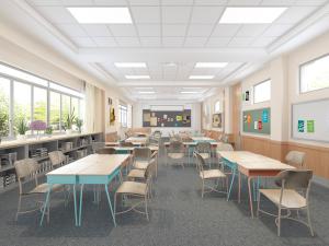 现代教室图书阅览室3d模型 现代教室图书阅览室