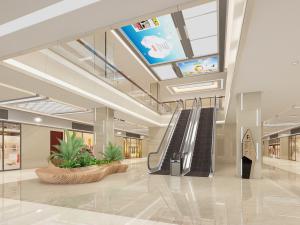 现代商场走廊电梯间