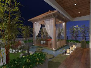 新中式阳台露台琴室亭子