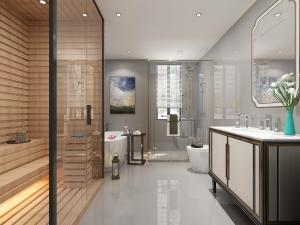 后现代卫生间卫浴间汗蒸房浴缸