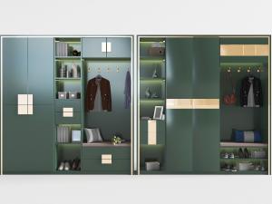 现代轻奢绿色复古衣柜