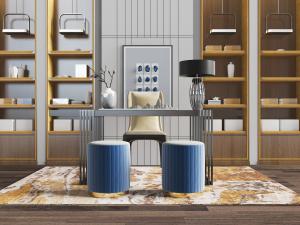 中式书桌椅组合3d模型 中式书桌椅组合