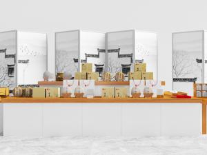 中式茶店普洱茶装饰展示台