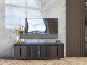 新中式电视柜电视机