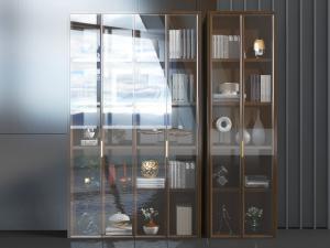 新中式玻璃柜门的装饰柜