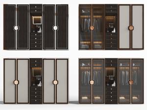 中式玻璃多柜门的衣柜