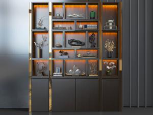 中式嵌入墙体的装饰柜