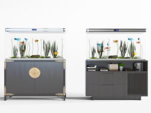 新中式实木鱼缸装饰柜