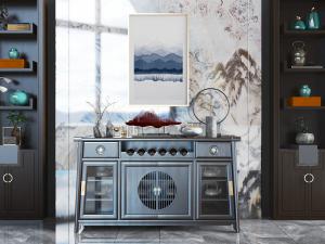 中式实木餐边柜