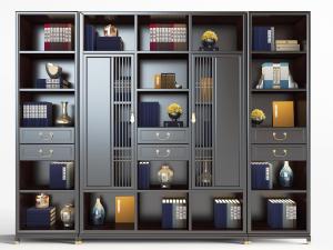 新中式实木装饰柜书柜