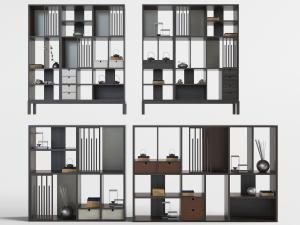 新中式实木置物装饰柜架