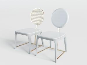 后现代圆形靠背的餐椅