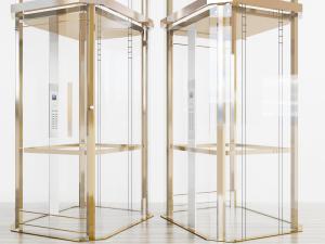 现代透明观光电梯3d模型 现代透明观光电梯