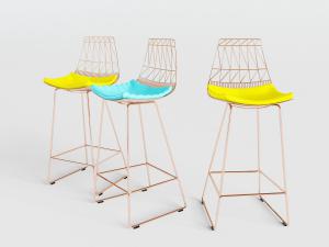 现代轻奢铁艺吧台椅