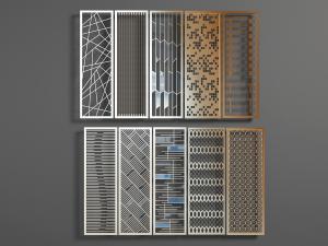 新中式金属隔断3d模型 新中式金属隔断