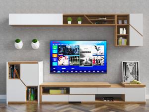 北欧电视柜吊柜电视机