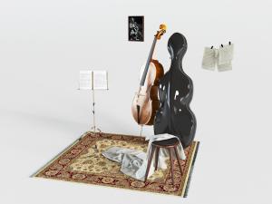 欧式大提琴乐器3d模型 欧式大提琴乐器