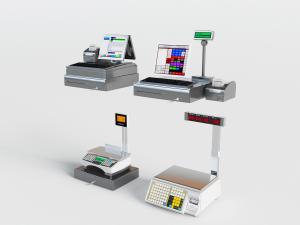 超市便利店带显示屏和称的收银机3d模型 超市便利店带显示屏和称的收银机