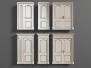 简欧白色单扇、双扇平开门子母门