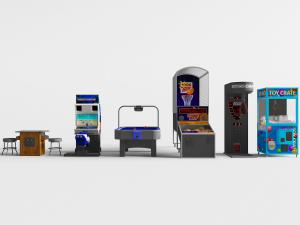 游戏机、桌面足球和娃娃机娱乐设施设备3d模型 游戏机、桌面足球和娃娃机娱乐设施设备