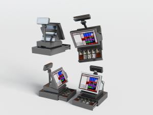 超市商场的黑色收银机3d模型 超市商场的黑色收银机