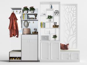 现代白色玄关鞋柜