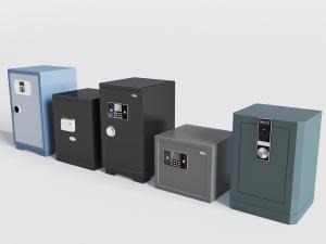 现代不同大小的长方体保险箱