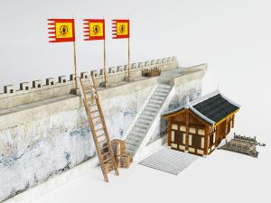 中式古城墙建筑