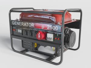 现代红色的汽油发电机工业设备设施3d模型 现代红色的汽油发电机工业设备设施