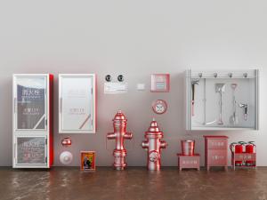 现代消防栓、灭火器消防工具3d模型 现代消防栓、灭火器消防工具