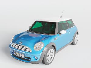 现代蓝色汽车3d模型 现代蓝色汽车