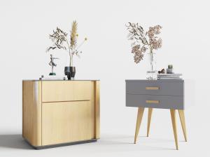 现代实木床头柜