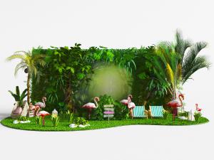 火烈鸟、休闲椅子景观小品陈列布置