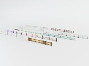 现代道路桥梁栏杆护栏3d模型 现代道路桥梁栏杆护栏