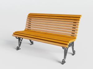 欧式户外实木公共长椅