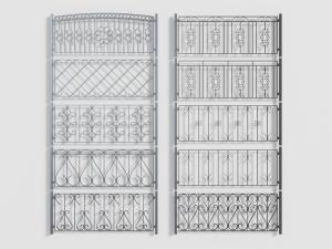 欧式铁艺隔断3d模型 欧式铁艺隔断
