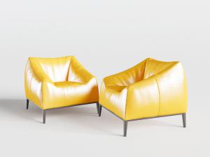 现代皮革单人沙发