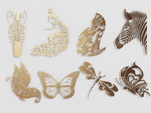 现代孔雀斑马蝴蝶墙饰挂件