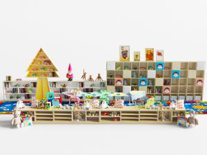 儿童活动区装饰柜置物储物架