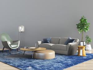 后现代多人单人沙发茶几组合