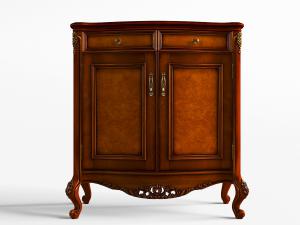 欧式红色实木雕花装饰玄关柜边柜