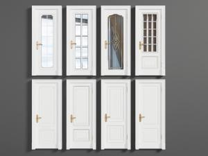 欧式白色边框的平开门