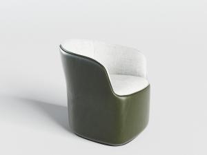 新中式果绿色皮质单人沙发3d模型 新中式果绿色皮质单人沙发