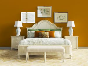 欧式白色双人床床尾凳