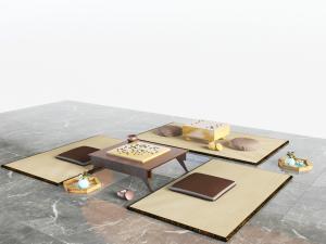 现代方形棋盘娱乐桌坐垫