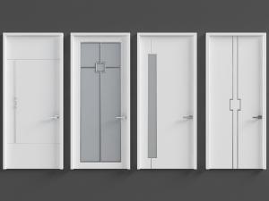 现代白色平开门