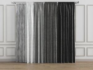 现代黑色渐变窗帘窗纱